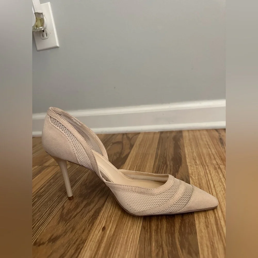 JLO JENNIFER LOPEZ Mandrea d'Orsay Pump Stiletto Heel Tan Womens Size 6.5 M